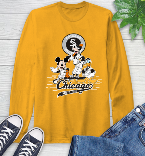 MLB Chicago White Sox Mickey Mouse Donald Duck Goofy Baseball T Shirt Long Sleeve T-Shirt 2