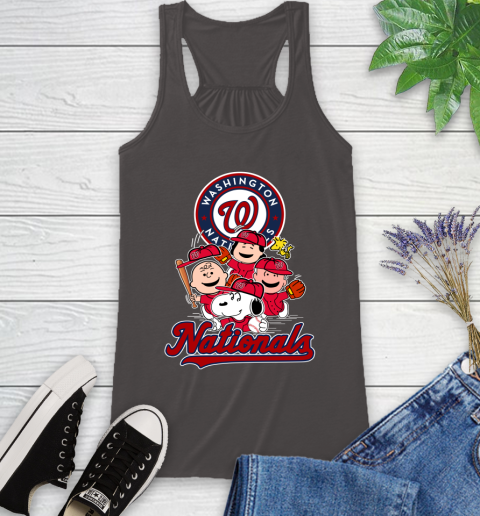 MLB Washington Nationals Snoopy Charlie Brown Woodstock The Peanuts Movie Baseball T Shirt_000 Racerback Tank 11