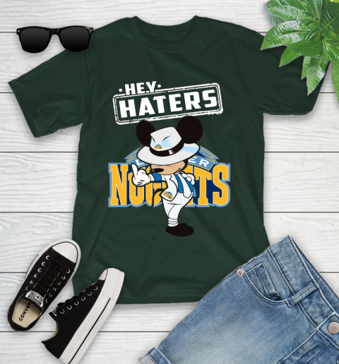 NBA Hey Haters Mickey Basketball Sports Denver Nuggets Youth T-Shirt 5