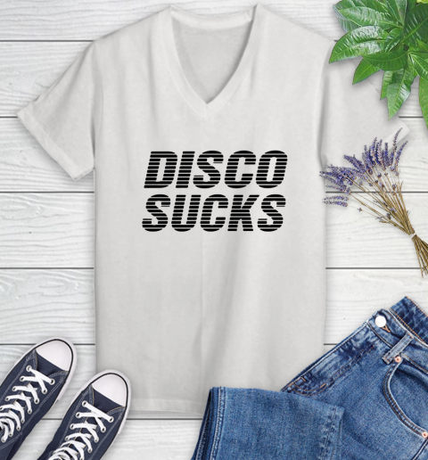 Disco sucks Women's V-Neck T-Shirt
