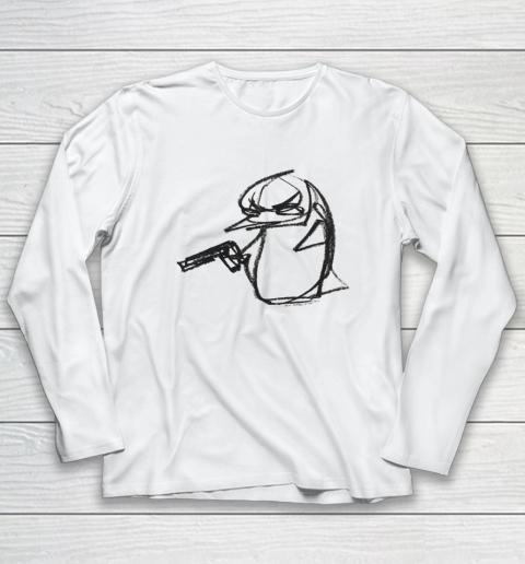 Penguin With Gun Long Sleeve T-Shirt