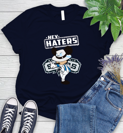 NBA Hey Haters Mickey Basketball Sports San Antonio Spurs Women's T-Shirt 2