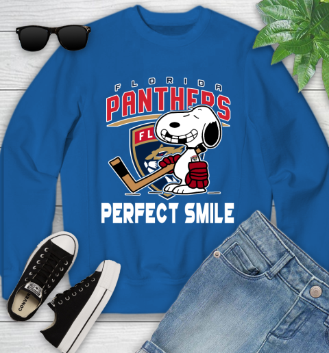 NHL Florida Panthers Snoopy Perfect Smile The Peanuts Movie Hockey T Shirt Youth Sweatshirt 7