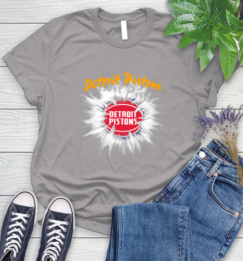 Detroit Pistons NBA Basketball Rip Sports Women's T-Shirt 5