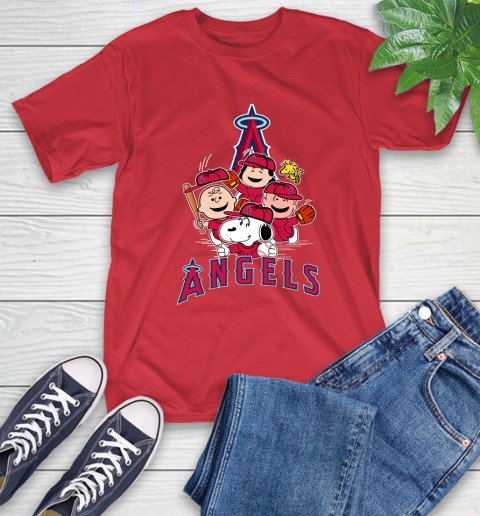 MLB Los Angeles Angels Snoopy Charlie Brown Woodstock The Peanuts Movie Baseball T Shirt_000 T-Shirt 11