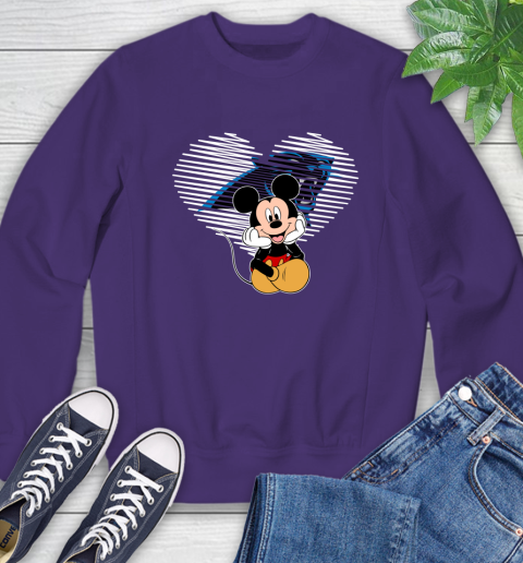NFL Carolina Panthers The Heart Mickey Mouse Disney Football T Shirt_000 Sweatshirt 4