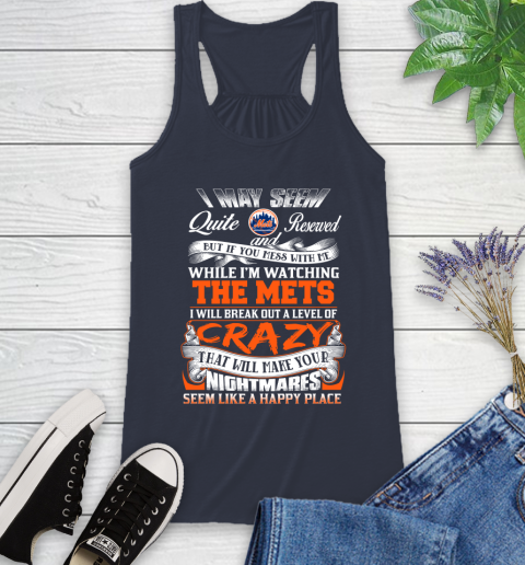 New York Mets MLB Baseball Don't Mess With Me While I'm Watching My Team Racerback Tank 10