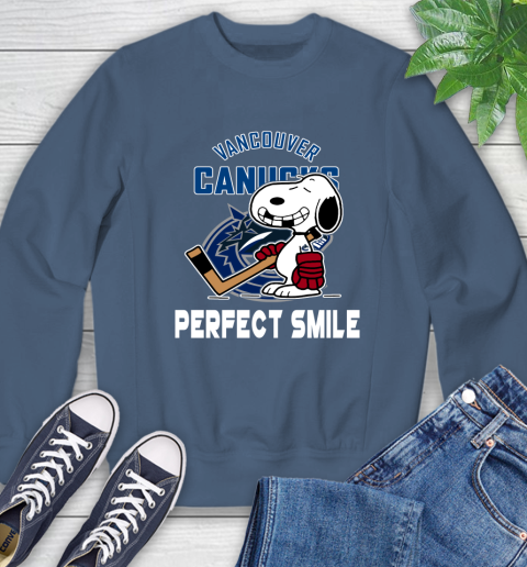NHL Vancouver Canucks Snoopy Perfect Smile The Peanuts Movie Hockey T Shirt Sweatshirt 8