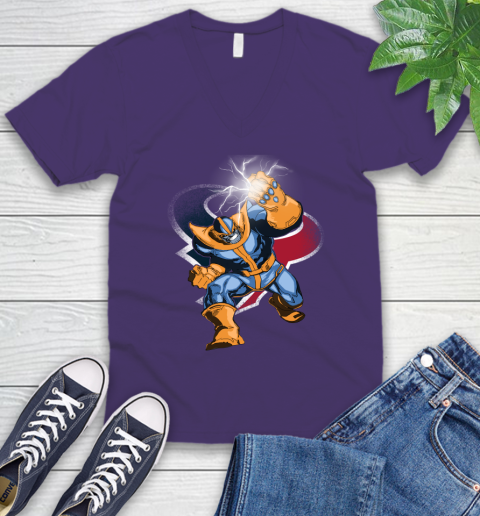 Houston Texans NFL Football Thanos Avengers Infinity War Marvel V-Neck T-Shirt 9