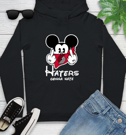 NBA Portland Trail Blazers Haters Gonna Hate Mickey Mouse Disney Basketball T Shirt Youth Hoodie