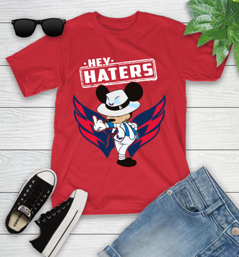NHL Hey Haters Mickey Hockey Sports Washington Capitals Youth T-Shirt 13