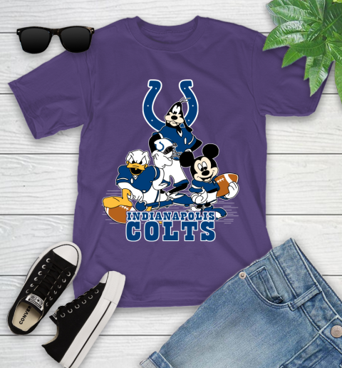 NFL Indianapolis Colts Mickey Mouse Donald Duck Goofy Football Shirt Youth T-Shirt 3