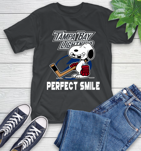 NHL Tampa Bay Lightning Snoopy Perfect Smile The Peanuts Movie Hockey T Shirt T-Shirt