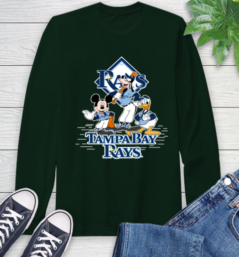 MLB Tampa Bay Rays Mickey Mouse Donald Duck Goofy Baseball T Shirt Long Sleeve T-Shirt 7