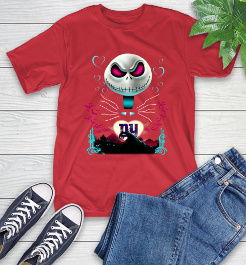 NFL New York Giants Jack Skellington Sally The Nightmare Before Christmas Football T-Shirt 11