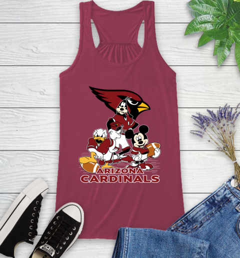 NFL Arizona Cardinals Mickey Mouse Donald Duck Goofy Football Shirt Racerback Tank 7