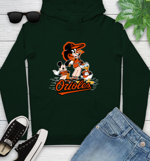 MLB Baltimore Orioles Mickey Mouse Donald Duck Goofy Baseball T Shirt Youth Hoodie 14