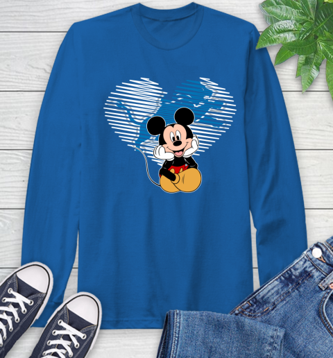 NFL Detroit Lions The Heart Mickey Mouse Disney Football T Shirt_000 Long Sleeve T-Shirt 10