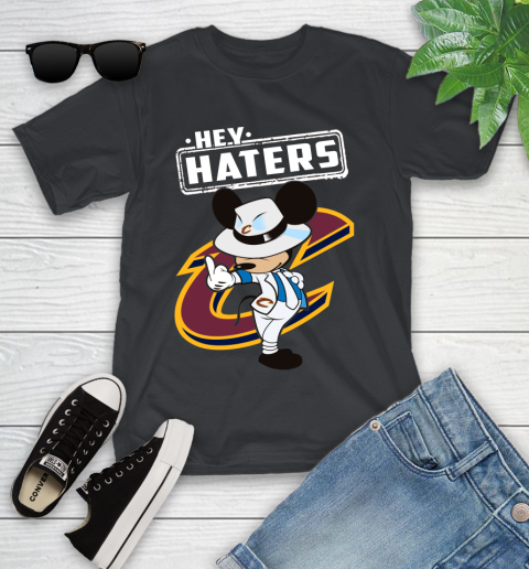 NBA Hey Haters Mickey Basketball Sports Cleveland Cavaliers Youth T-Shirt