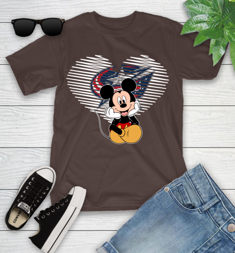 NHL Columbus Blue Jackets Carolina Hurricanes The Heart Mickey Mouse Disney Hockey Youth T-Shirt 7