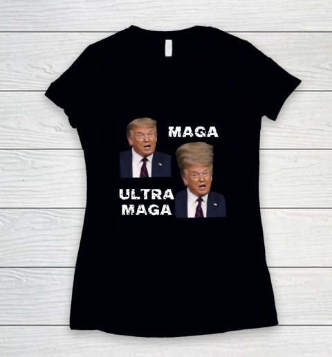 Ultra Maga Donal Trump Funny Women's V-Neck T-Shirt