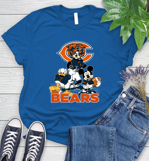 NFL Chicago Bears Mickey Mouse Donald Duck Goofy Football Shirt Women's T-Shirt 12