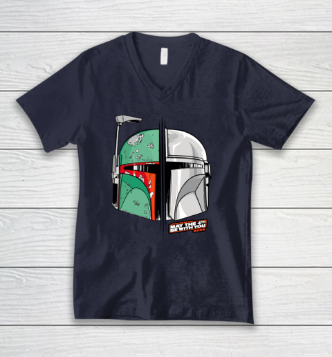 Star Wars Mando and Boba Fett May the 4th Be With You V-Neck T-Shirt 2