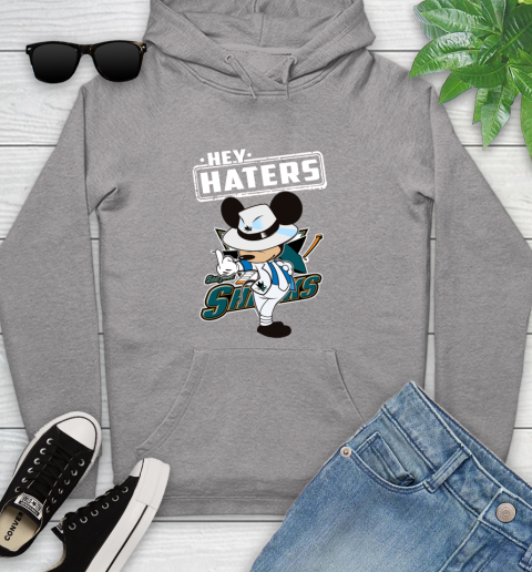 NHL Hey Haters Mickey Hockey Sports San Jose Sharks Youth Hoodie 6