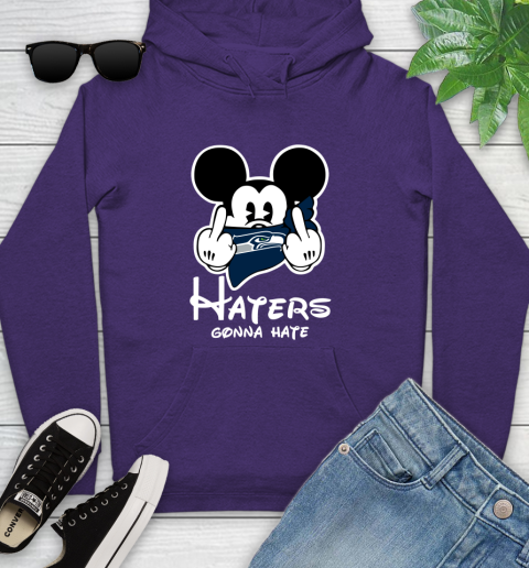 NFL Seattle Seahawks Haters Gonna Hate Mickey Mouse Disney Football T Shirt Youth Hoodie 5