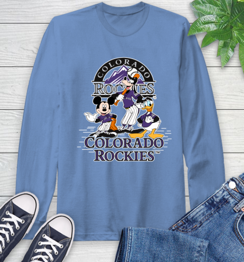 MLB Colorado Rockies Mickey Mouse Donald Duck Goofy Baseball T
