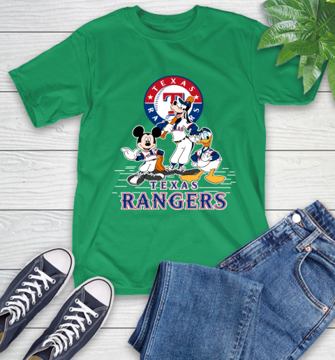 MLB Texas Rangers Mickey Mouse Donald Duck Goofy Baseball T Shirt T-Shirt 7