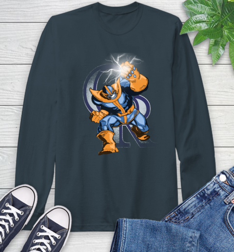 Colorado Rockies MLB Baseball Thanos Avengers Infinity War Marvel Long Sleeve T-Shirt 9