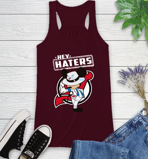 NHL Hey Haters Mickey Hockey Sports New Jersey Devils Racerback Tank 2