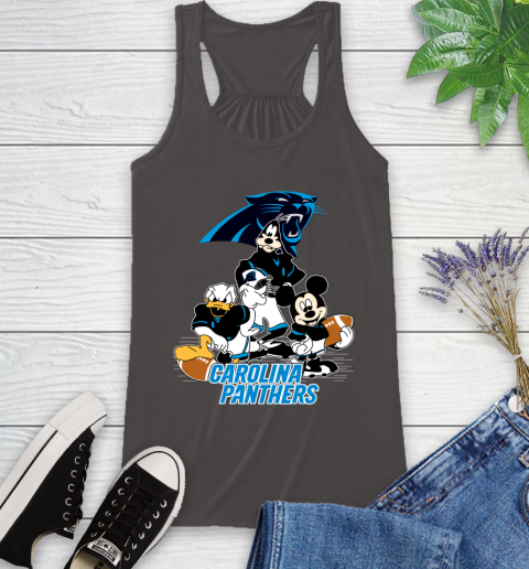NFL Carolina Panthers Mickey Mouse Donald Duck Goofy Football Shirt Racerback Tank 11