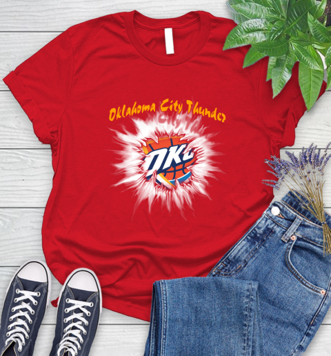 Oklahoma City Thunder NBA Basketball Rip Sports Women's T-Shirt 13