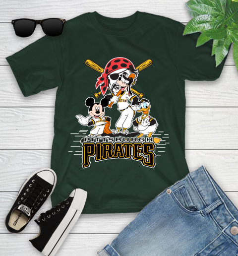 MLB Pittsburgh Pirates Mickey Mouse Donald Duck Goofy Baseball T Shirt Youth T-Shirt 5
