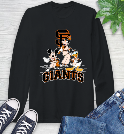 MLB San Francisco Giants Mickey Mouse Donald Duck Goofy Baseball T Shirt Long Sleeve T-Shirt