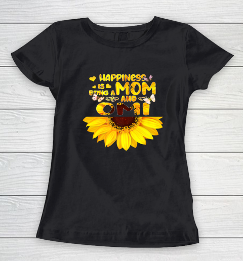 Happiness Is Being A Mom And Omi Sunflower Mothers Day Women's T-Shirt