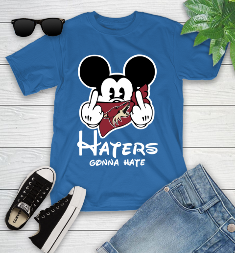 NHL Arizona Coyotes Haters Gonna Hate Mickey Mouse Disney Hockey T Shirt Youth T-Shirt 12