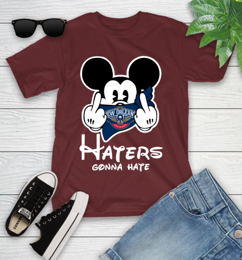 NBA New Orleans Pelicans Haters Gonna Hate Mickey Mouse Disney Basketball T Shirt Youth T-Shirt 14