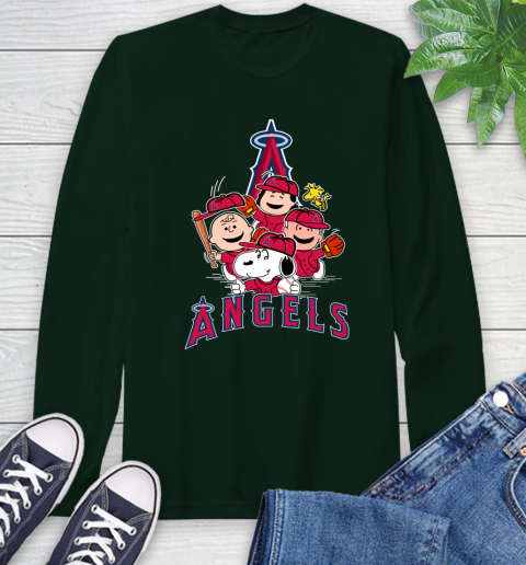 MLB Los Angeles Angels Snoopy Charlie Brown Woodstock The Peanuts Movie Baseball T Shirt_000 Long Sleeve T-Shirt 7