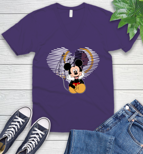 NFL Washington Redskins The Heart Mickey Mouse Disney Football T Shirt_000 V-Neck T-Shirt 9
