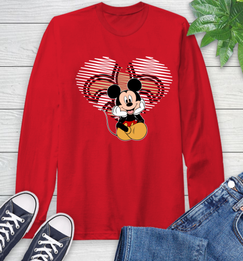 NFL New Orleans Saints The Heart Mickey Mouse Disney Football T Shirt_000 Long Sleeve T-Shirt 11