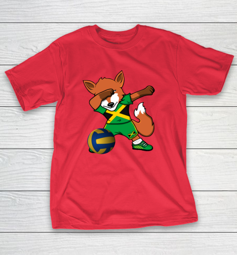 Dabbing Fox Jamaica Volleyball Fans Jersey Jamaican T-Shirt 10