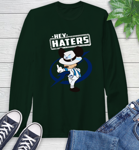NHL Hey Haters Mickey Hockey Sports Tampa Bay Lightning Long Sleeve T-Shirt 7