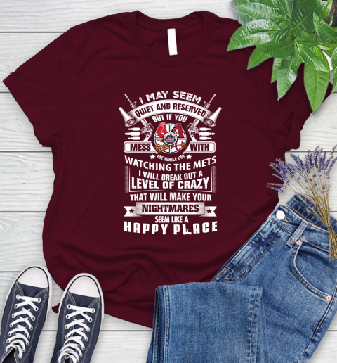 New York Mets MLB Baseball Don't Mess With Me While I'm Watching My Team Sports Women's T-Shirt 7