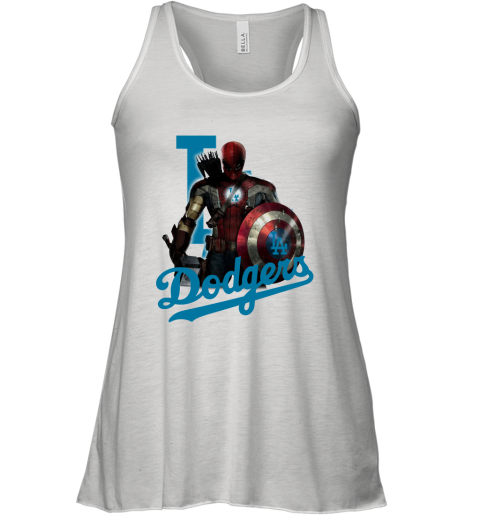 MLB Captain America Thor Spider Man Hawkeye Avengers Endgame Baseball Los Angeles Dodgers Racerback Tank