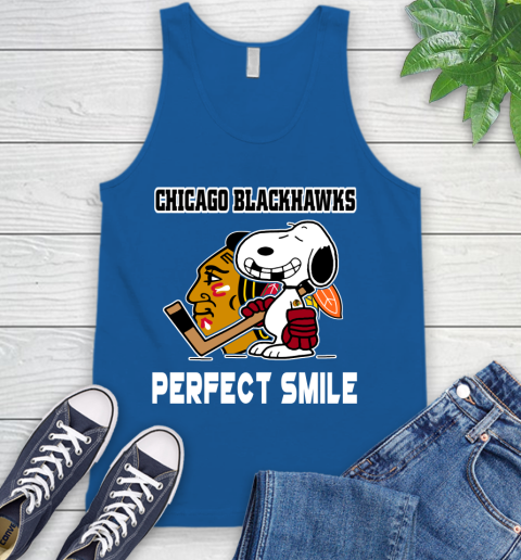 NHL Chicago Blackhawks Snoopy Perfect Smile The Peanuts Movie Hockey T Shirt Tank Top 4