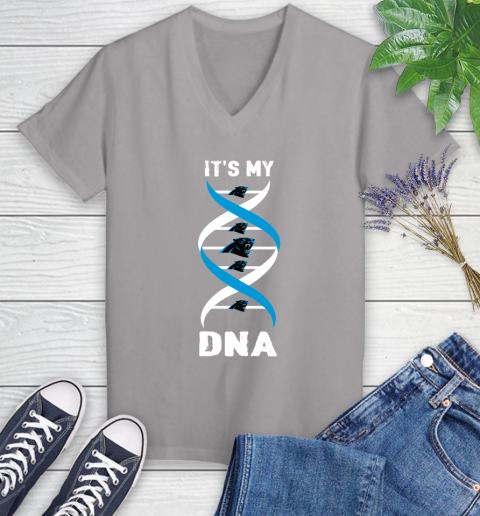 Carolina Panthers NFL Football It's My DNA Sports Women's V-Neck T-Shirt 4