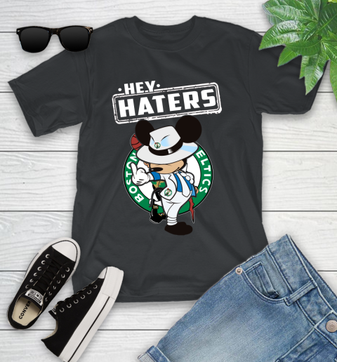 NBA Hey Haters Mickey Basketball Sports Boston Celtics Youth T-Shirt